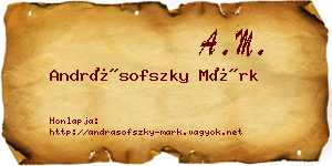 Andrásofszky Márk névjegykártya